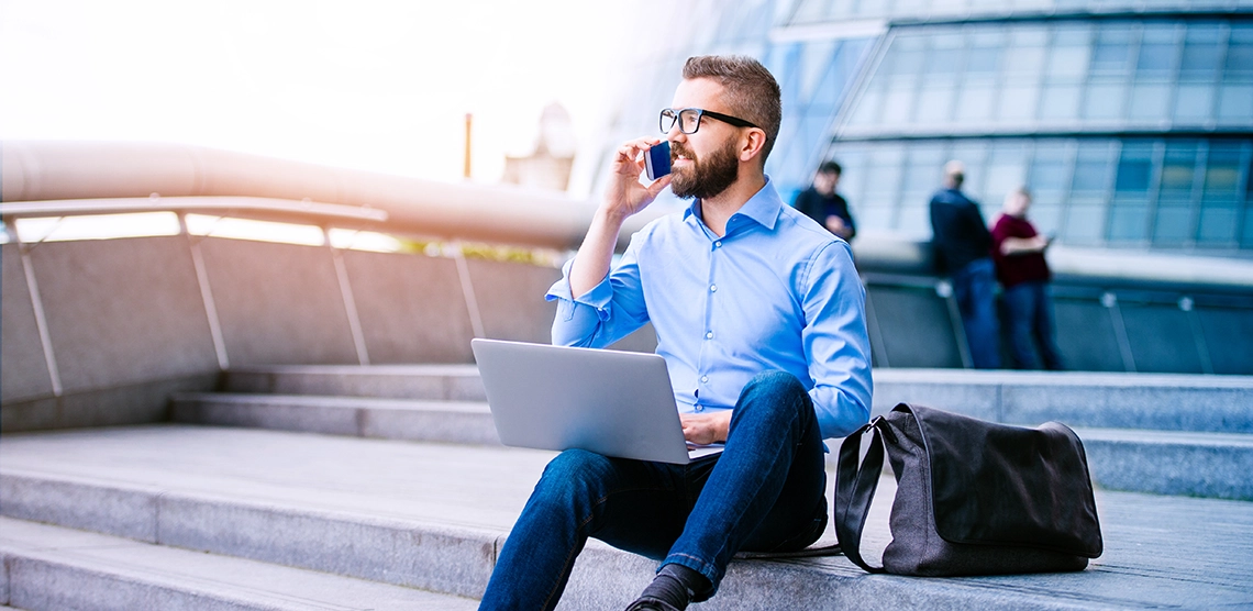 A man with mobile phone